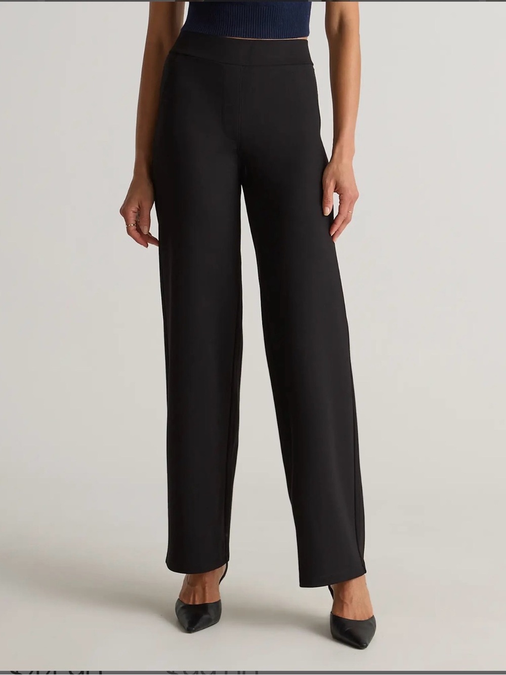 ⚡️Quince Ultra-Stretch Ponte Wide-Leg Black Women's Pants